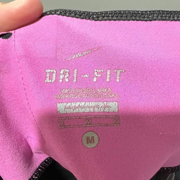 Nike Womens Dri Fit High Rise Long Leggings Black M Wide Leg Athletic Yoga - Picture 2 of 8